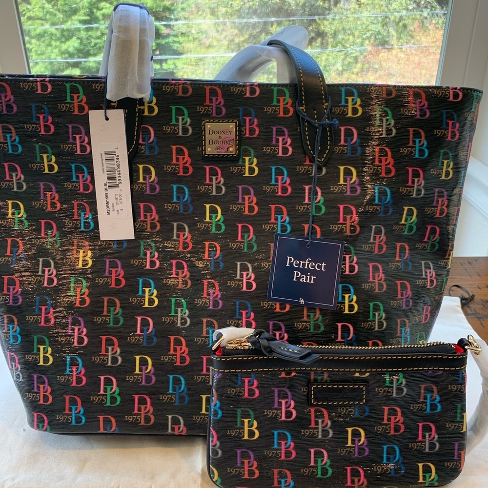 Dooney & Bourke DB75 Multi Lg. Zip shopper pair.